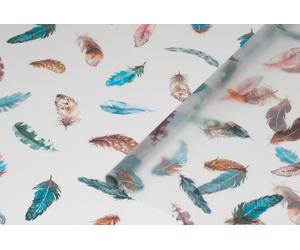 1.5m x 67.5cm FEATHERS FROSTED FROSTY PRIVACY STATIC CLING WINDOW VINYL DC FIX