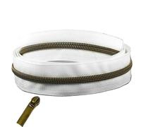1-5Meters 5# Bronze Nylon Zippers Tape with Zipper Slider Head Plastic Coil Zips Clothing Decor Zip Repair Kits DIY Accessories for Coat Jacket