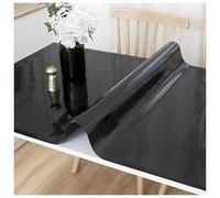 1.5mm Black PVC Table Cover - Waterproof & Opaque Desk Protector Mat, 14x36 Inch Vinyl Pad for Coffee & Dining Room, Heat Resint Writing Desk Protector