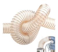 1.5mm Clear Dust Collection HoseFlexible PU Vacuum Pipe for Dust Collector Accessories 2/4/4.7/5.5/6.3/7/7.9/8.7in (8m/26.2ft 50mm2in)