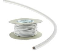 1.5mm Heat Resistant Wire White / 1.5mm Silicone Glass Fibre Braided Wiring Cable For Oven Cooker Elements & Lamps/High Temp Electrical Wire (5 Metres)