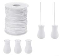 1.5mm Polymer Drawstring for Roller Blinds and Vertical Blinds, Compatible with Clock Roller Shade Systems, White Cord, 100 Yards Length