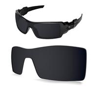 1.5MM Replacement Lenses Compatible With Oakley Oil Rig Sunglasses, Anti-Scratch and Impact Resistant - Dark Black Polarized