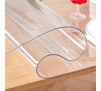 1.5mm Thick Clear PVC Table Protector, 11.81x106.3in/30x270cm Rectangle Plastic Tablecloth, Waterproof & Heat-Resistant Matte Desk Mat for Office, Dining, Desk, Dresser & Nightstand