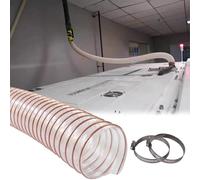1.5mm Thick Flexible Clear Pu Dust Collection Hose, Customizable Inner Dia/Length PU Fume Extraction Hose for Industrial Dust Extractors & Vacuum Systems(Dia-230mm (9 Inch))