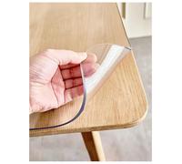 1.5mm Thick Table Protector 30"x30" Plastic Desk Protector Mat Tables Cover ProtectorsWaterproof PVC Vinyl Table Pad for Office Computer Writing Desk Tablecloth Crystal Soft Plastic