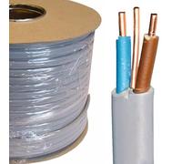 1.5mm Twin & Earth Cable 15m - 6242Y Grey PVC Electrical Wire - PVC Insulated & Sheathed, Lighting Circuits, House Wiring, Domestic & Commercial Installation (PX)