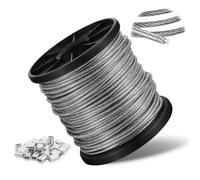1.5mm Wire Rope, 304 Stainless Steel Wire Cable with Aluminum Crimping Loop, 30m Stainless Steel Hanging Cable 7x7 Cross Section for Picture Hanging, Clothes Line