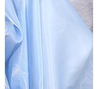 1.5mx1m Light Blue Crystal Organza Fabric, Shiny Organza Lace Fabric, Polyester Gauze Material Cloth for DIY Crafts Sewing Decorations