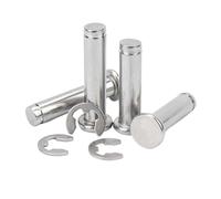 1/5pc M3 M4 M5 M6 M8 M10 M12 A2 Stainless Steel Flat Head Bearing Cylindrical Positioning Axis Roll Dowel Pin With Shaft Circlip(90mm,5pcs M4)