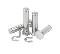 1/5pc M3 M4 M5 M6 M8 M10 M12 A2 Stainless Steel Flat Head Bearing Cylindrical Positioning Axis Roll Dowel Pin With Shaft Circlip(5pcs M5,65mm)