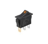 1/5pcs 3-pin rocker button switch KCD3 ON-OFF 2nd gear position cat's eye with LED AC 16A 250V copper feet/silver contacts IDGTTLDF(Yellow,1pcs)