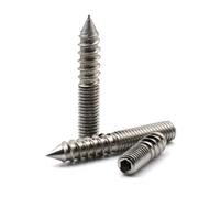 1-5pcs 304 Stainless Steel Hex Socket Hanger Bolts Double Ended Self Tapping Threaded Stud Screws Pointed Tip M4 M5 M6 M8 M10 M12(M8x70mm x3pcs)
