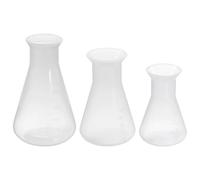 1-5Pcs 50-1000ml Lab Plastic Erlenmeyer Flask, Wide Mouth Conical Flask for Laboratory Experiment Clear Conical Container Bottle(50ml100ml500ml 3Pcs)