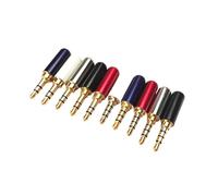 1/5PCS Copper 3/4 Pole 3.5MM Plug Male Headphone Jack 3.5MM Stereo Audio Connector for 4mm Cable Adapter(Silver,4 Sections,1PCS)