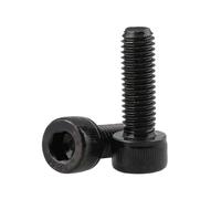 1-5pcs DIN912 1/4'' to 5/8'' Level 12.9 Alloy Steel Black Hex Socket Knurled Cap Head Bolts Screws(1-3/4 (44.5mm),3/8-16 (2Pcs))