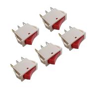 1/5Pcs KCD3 3 Pin Boat Rocker Switch SPST ON-OFF ON-OFF-ON With Light Power Switch 15A 250V AC/20A 125V AC(5Pcs White)