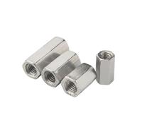 1-5Pcs M3 - M24 304 Stainless Steel Hex Rod Coupling Nut Lengthen Hexagon Coupling Nuts(M6x10x50mm(2pcs))