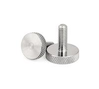 1-5pcs M3 M4 M5 M6 M8 M10 GB835 304 Stainless Steel Knurl Flat Big Round Head Hand Tighten Decorative Thumb Screw Adjusting Bolt DIN653(2pcs M6x40mm)