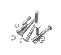 1/5pcs M3 M4 M5 M6 M8 M10 M12 Stainless Steel Flat Head Bearing Cylindrical Positioning Axis Roll Dowel Pin With Shaft Circlip(5pcs M4,50mm)