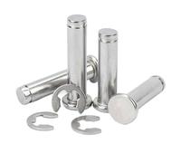 1/5pcs M3 M4 M5 M6 M8 M10 M12A2 Stainless Steel Flat Head Bearing Cylindrical Positioning Axis Roll Dowel Pin with Shaft Circlip(2pcs M6,40mm)