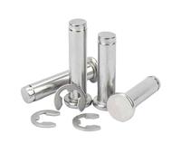 1/5pcs M3 M4 M5 M6 M8 M10 M12A2 Stainless Steel Flat Head Bearing Cylindrical Positioning Axis Roll Dowel Pin With Shaft Circlip(5pcs M6,40mm)
