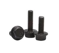 1-5pcs M5/M6/M8/M10/M12/M14/M16 High Strength Carbon Steel Serrated Flange Hexagon Head Machine Screws, M16x45mm(1pc)
