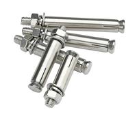 1/5Pcs M6 M8 M10 -M20 304 A2 Stainless Steel Hexagon Expansion Screw Sleeve Concrete Anchor Bolts(5pcs,M8x60)