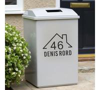 1-5pcs Personalized Recycle Bin Labels, Custom Vinyl Decal Wheelie Bin Stickers, Individual Garbage Can Sticker with House Number & Street Name, Address Trash Cans Decal(2pcs)