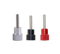 1-5Pcs Red Aluminum Alloy Knurled Thumb Screws, Stainless Steel Hand Tightening Screws M3 M4 M5 M6 M8 M10(5 Pcs,M10x30-D20x20)