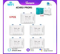 1-5PCS SONOFF 4CHR3/4CHPROR3 4 Gang WiFi Smart Switch Module Voice Control Interlock Inching eWeLink APP Support Alexa Google 5PCS 4CH PRO R3