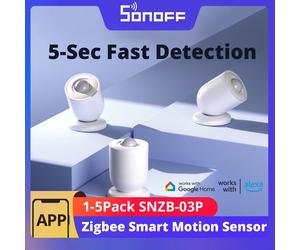 1-5PCS SONOFF SNZB-03P Zigbee Motion Sensor Trigger Smart Lighting & Home Security Works with Alexa Google Home via Zigbee Hub