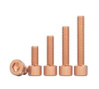 1-5pcs T2 Copper Hexagon Screw Red Copper Cup Head Cylindrical Head Bolt Conductive Transmission M3 M4 M5 M6 M8(M4x6 (5PCS))
