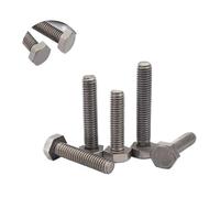 1/5pcs Titanium Hex Bolts Hexagon Head Full Thread M4 M5 M6 M8 M10 Threaded Rod Hex Bolt Fastener Furniture Bolts(M5x15mm 5pcs)