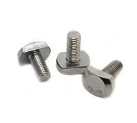 1-5pcsM5 M6 M8 M10 M12 GB37 A2-70 304 Stainless Steel T Shape T Hammer Head T Type Bolt Square Rectangle Machine Screws Chute T-bolt(25mm,M6 5pcs)