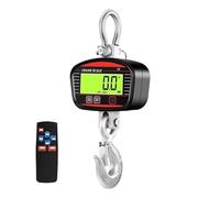 1.5T/2T Digital LCD Crane Scale Electronic Heavy Duty Hook Crane Scales Industrial Peak Hold Weighing Meter Tools Easy to Read Data(2000kg-black)