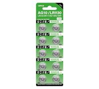 1.5v Cell Battery, Lr1130 Button Pack, Anti Creeping Design, 0.45x0.12 Inches Long Lasting Energy Output, 10x Compact for Batteries, Calculator, Watch, Small Device Use
