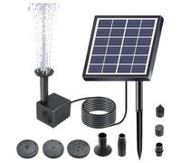 1.5W/5W Solar Fountain Pump 160L/h Flow Pump Nozzle Pipe Stake Solar Powered Floating Fountain