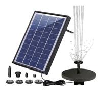 1.5W/5W Solar Water Fountain Pumps 160L/h Flows Rate Water Pumps with Nozzles Pipe Stakes Solar Power Outdoor Feature
