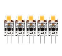 1.5W G4 LED COB Bulbs, Equivalent to 10-15W Halogen Bulb, Warm White 3000K, AC/DC 12-24V, Dimmable No Flicke Bi-Pin Base Capsule Lamp, 180LM, 360° Beam Angle, 5 Pack