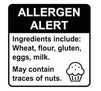 1.5x1.5 inch 300PCS Food Allergy Warning Labels Allergen Warning Labels Self Adhesive Stickers
