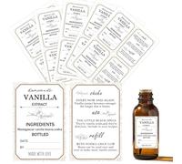 1.5x2.36 Inch Homemade Vanilla Extract Stickers with Instructions Madagascar Vanilla Beans and Vodka Extract Stickers for Handcrafted Herb Bottles,Kitchen Pantry,Jar 100 Pcs