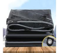 1.5x2.3m Clear Black Tarpaulin Waterproof,Outdoor Transparent Tarpaulin with Metal Eyelets,for Cold Weather Resistant Cover,Rain Curtain Window,Weather Resistant,W*H-1.4x7m