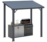 1.5x2.5m Aluminium Lean-to Gazebo, Wall-Mounted