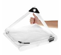 1.5x3m Outdoor Waterproof Tarpaulin,420g/m² PVC Transparent Tarps with Eyelets,Tear Resistant Rainproof Protective Tarpaulin,Hole spacing 30cm,for Garden Balcony Chicken Run Hutch Roof Cover