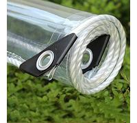 1.5x3m Tarps Heavy Duty Waterproof Outdoor 420 G/M² Clear Tarpaulin with Eyelets and Rope,Pvc Transparent Tarp -Protect from Rain Snow and Cold UV-resistant Cover for Garden/Greenhouse/Gazebo