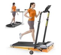 1%-6%-12% Incline Folding Treadmill with 115 CM Retractable Handrail, 95°-105° Adjustable Tilt Angle, 6 in 1 Compact Treadmills for Home/Office, Under Desk Treadmills with App, Remote & LED Display