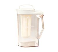 1.6/2.2L Large Capacity Fridge Water Pitcher with Removable Infuser Filter, Leakproof Airtight Cold Brew Iced Tea Jug, Thickened Food Grade Plastic Horizontal Storage Beverage Carafe White M