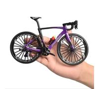 1:6 Alloy Simulation Bending Road Bicycle Model Removable Kettle Drive Chain Steerable Handle Wheel Enthusiast Friend Boy Birthday Ideas Collection Gifts (Gradient Purple)