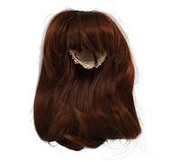 1/6 Ball Jointed Doll Wig with Bangs Simulated Scalp High Temperature Silk Doll Hair Wig, Glossy Hair Volume for 1/6 Doll 15.5-17cm (Dark Brown)